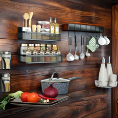 Eco-friendly Magnet Refrigerator Spice Rack Wall Mounted Multifunctional Storage Holders with Metal Kitchen Accessories TUV/FDA