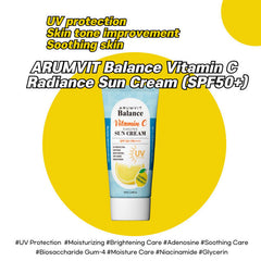 ARUMVIT New Arrival Korean Skincare Product-Balance Vitamin C Radiance Sun Cream SPF50+ Hot Selling Moisturizer Niacinamid