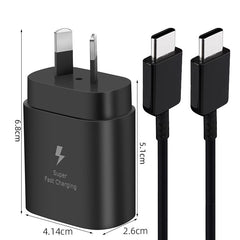 25W Type C Fast Charging Mobile Phone Charger EU US AU UK Adapter PD Function 5V/2.4A 5V/2A for Samsung S25 S24 S23 S22 A05 A15
