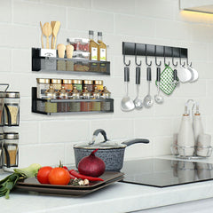 Eco-friendly Magnet Refrigerator Spice Rack Wall Mounted Multifunctional Storage Holders with Metal Kitchen Accessories TUV/FDA