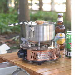 Portable Camping Samovar 304 Stainless Steel Kettle Removable Handle Travel Mini Kettle Glossy