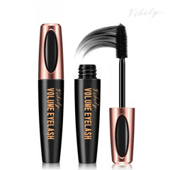 VIBELY 24H Long Lasting Waterproof 4D Mascara Extension Long Curling Eyelash Fiber Quick Dry Volume Mascara