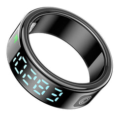 2025 Trending NewBB09 Smart Ring Touch Screen Heart Rate Blood Oxygen Sleep Health Detection Time Display Motion Pedometer IOS Plastic